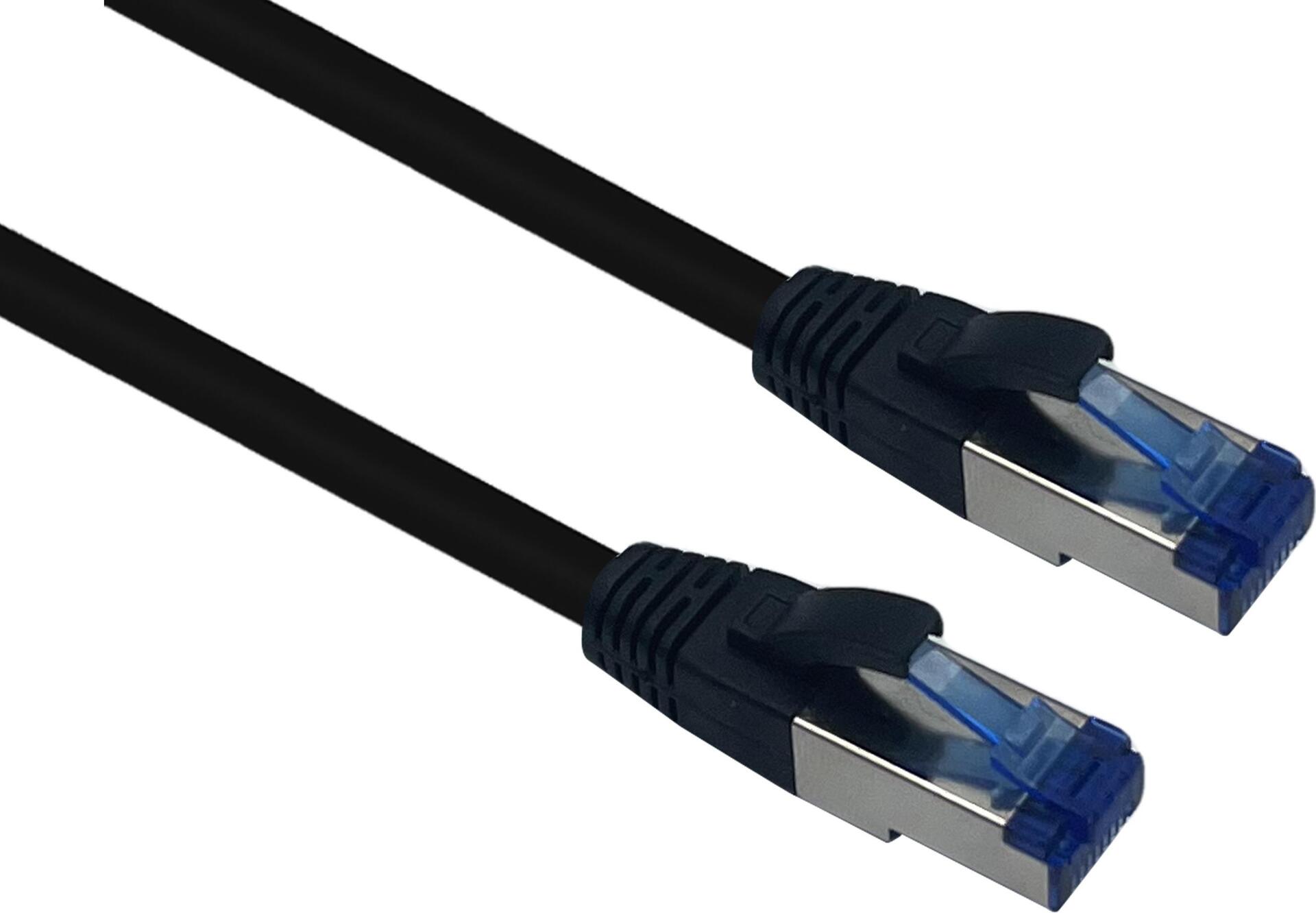 Helos - Patch-Kabel - RJ-45 (M) zu RJ-45 (M) - 40 m - SFTP - CAT 6a - im Freien, ohne Haken - Schwarz