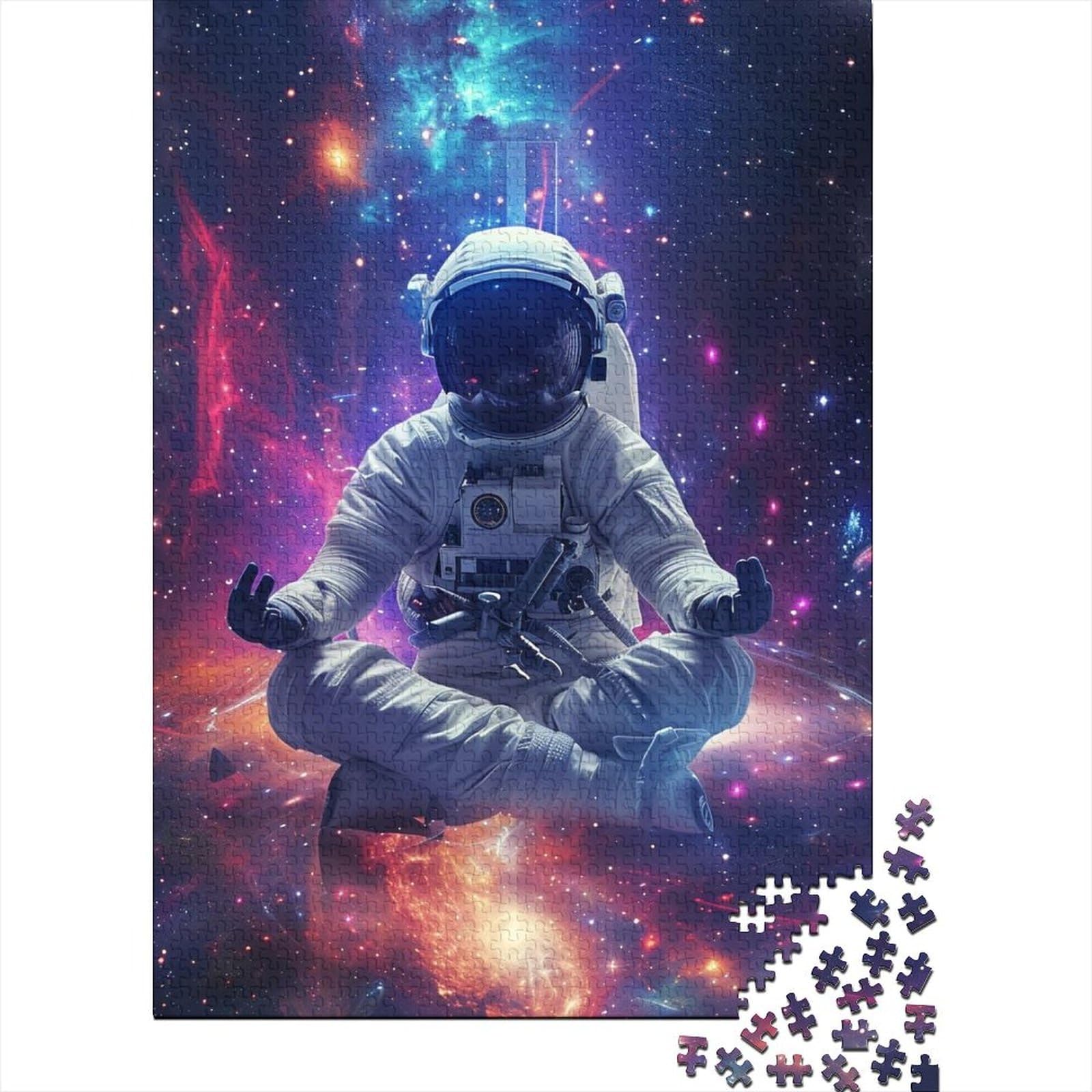 Astronaut bei Sonnenuntergang, Holzpuzzle für Erwachsene, Puzzlespielzeug, Kunstpuzzle für Erwachsene, 500 Teile, ganze Familie und die (Größe 52x38cm)