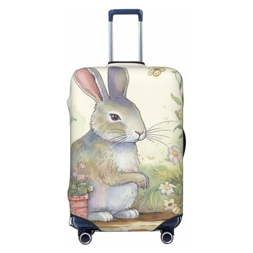 CSGJMYGS Garden Bunny Gepäckabdeckungen für Koffer, waschbar, modisch, dehnbar, kratzfest, passend für 45,7 - 81,3 cm große Gepäckstücke, Größe XL, Schwarz, Schwarz , XL