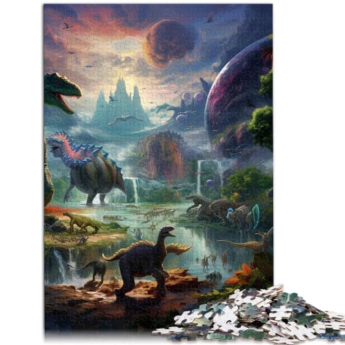 Puzzles Lernspiele Dinosaurierwelt 1000 Puzzleteile für Erwachsene Holzpuzzle Puzzles für die Weihnachtswunschliste mit Weihnachtsmann (50x75cm)