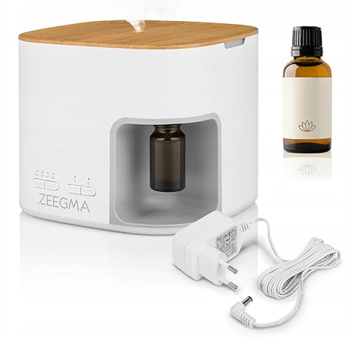 ZEEGMA AROMI Ultraschall-Diffusor für ätherische Öle, Luftbefeuchter, Aromatherapie-Funktion, Leistung 12 W, 2 Modi der Intensität des Duftes, Kapazität 500 ml Timer, Nachttischlampe LED