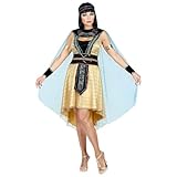 Widmann 08049 - Kostüm Ägyptische Herrscherin, Kleid mit Umhang, Armstulpen, Stirnband, Antike, Göttin, Pharaonen, Mottoparty, Karneval