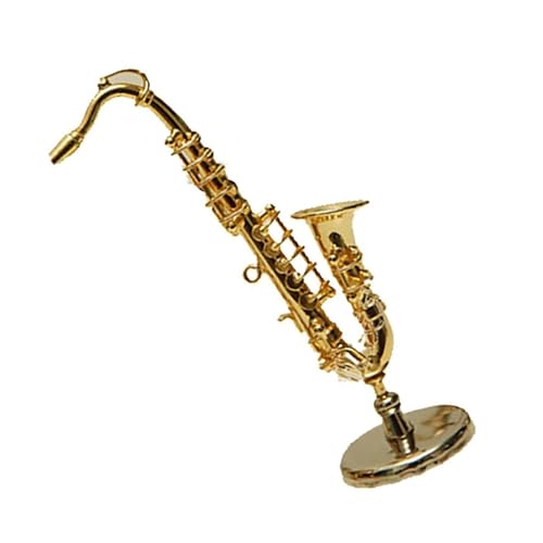 Miniatur-Tenorsaxophon-Modell Aus Kupfer Mit Unterstützung Für Mini-Musikinstrumente Musikinstrumente Miniatur (Size : 8.5cm(metal mouth))