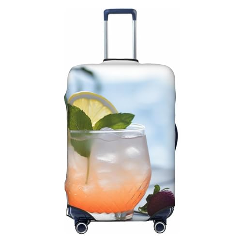 CSGJMYGS Sommer-Cocktail-Gepäckabdeckungen für Koffer, waschbar, modisch, dehnbar, kratzfest, passend für 45,7 - 81,3 cm Gepäck, XL, Schwarz, XL, Schwarz , XL