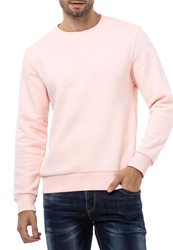 Cipo & Baxx Herren Sweatshirt Rundhalsausschnitt Basic Pullover Hoodie Sweater CL558 Pink XL