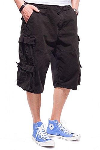 Jet Lag Herren Cargo Shorts Modell 007 B Short in vielen Farben, Farbe:Schwarz, Größe:3XL