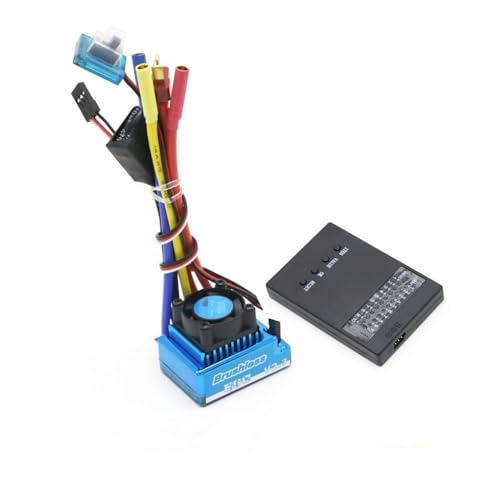 LSFWJP Wasserdichter 45A 60A 80A 120A bürstenloser ESC Elektrogeschwindigkeitsregler Staubdicht for 1/8 1/10 1/12 RC Car Crawler RC Bootsteil (Color : 120A with Card)