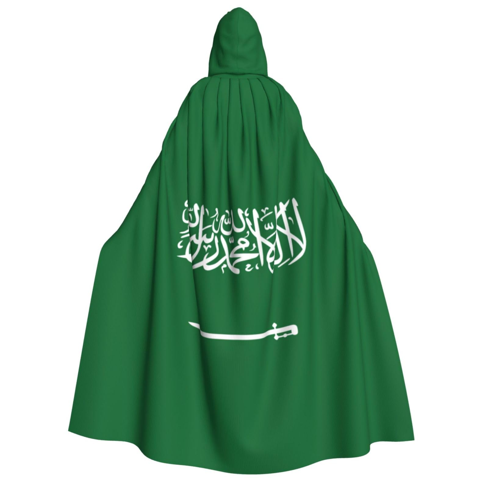 WURTON Kapuzenumhang mit saudi-arabischer Flagge, Unisex, Kapuzenumhang für Halloween, Karneval, Cosplay, vielseitig, Erwachsenen-Kapuzenumhang