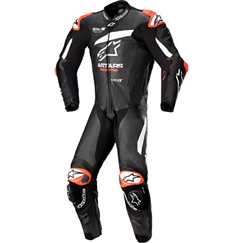 Alpinestars Lederkombi GP Plus V4 Tech Air Compatible 1PC Einteiler Racing, BLACK WHITE, 54