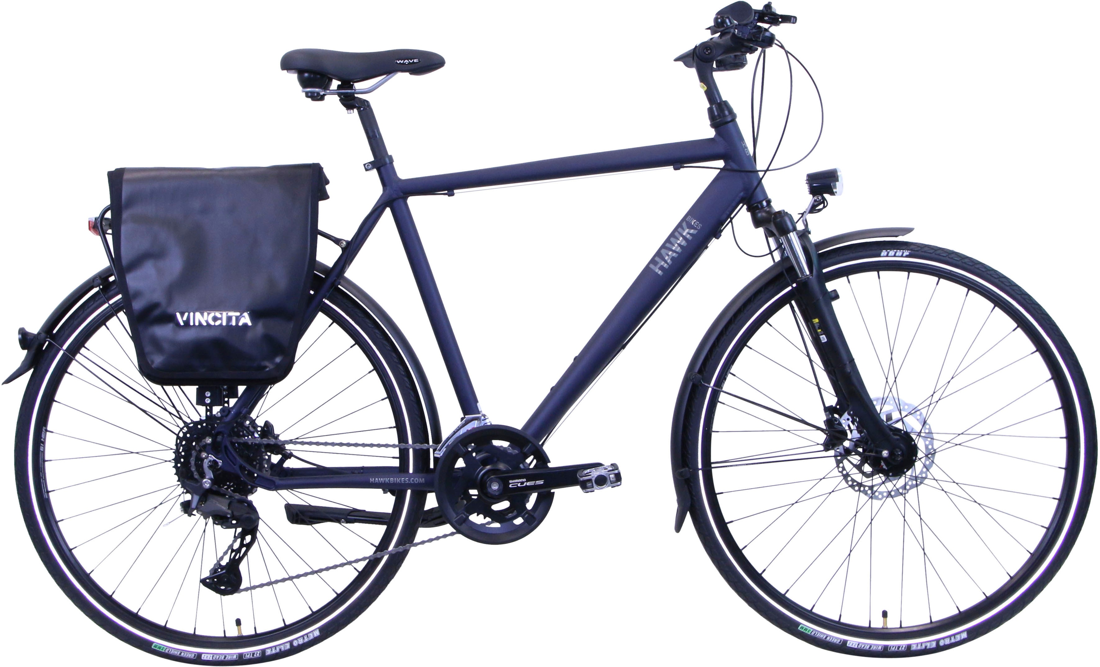 HAWK Bikes Trekkingrad "Trekking Gent Deluxe Plus Ocean Blue", 20 Gang, Shimano, Shimano CUES Schaltwerk, für Herren