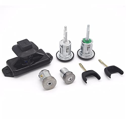 VLZUNO 5-teiliges komplettes Schloss-Set, Zündschalter vorne Links, rechts, Türschloss, Kraftstofffass, for Ford, Transit MK7 2006–2014, 6C1AV22050XB Autotür-Schließzylinder