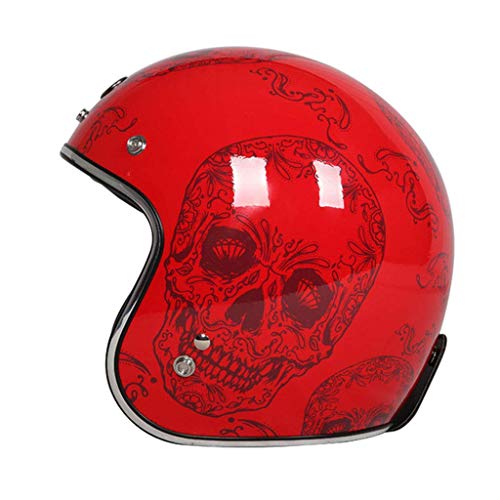 BGMKE Scooter Motorrad Jet Helm, DOT Approved Adult Vintage Helm Flieger Helm Motorrad Damen und Herren Helm Vespa Motorrad Chopper, M-XL (54-63CM)