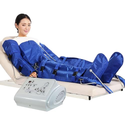 Ganzkörper-Luftkompressionsmassagegerät,Lymphdrainagegerät Zum Abnehmen Des Körpers,Gewichtsverlust,Muskelentspannung Beseitigung Von Müdigkeit,Effektive Pressotherapie,Blue-220V