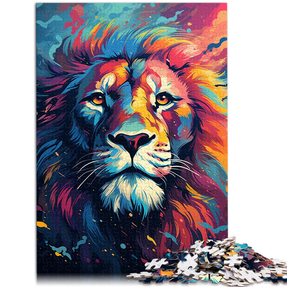 Puzzle zum Zeichnen eines Tierlöwen. Puzzle für Erwachsene, 1000 Teile, Holzpuzzle, anspruchsvoll, Aber unterhaltsam und humorvoll. 1000 Teile (50 x 75 cm)