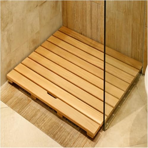 Luxus-Duschmatte aus Bambusmatte, Holz-Duschmatte, Bambus-Badematte, Natur-Bambus-Holz-Badematte, Bambus-Duschmatte, rutschfeste Duschwannenmatte für Badewanne, Dusche, Sauna, für drinnen od