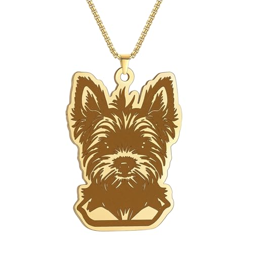 GZHENGZG Herren Haustier Halskette und Damen Schmuck Cartoon Tier Halskette für Frauen, Haustier Halsband, süßer Yorkshire Terrier, Party Schmuck, Freund Geschenk Geschenk