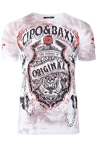 Cipo & Baxx Herren T-Shirt CT772 Weiß M