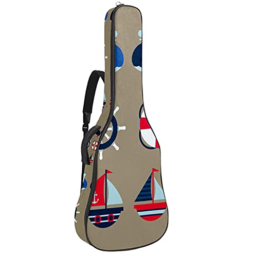 Gitarrentasche Schutz- und Transporttasche für akustische und klassische Gitarren wasserfest und gepolstert Leuchtturm der nautischen Elemente 108.9x42.9x11.9 cm