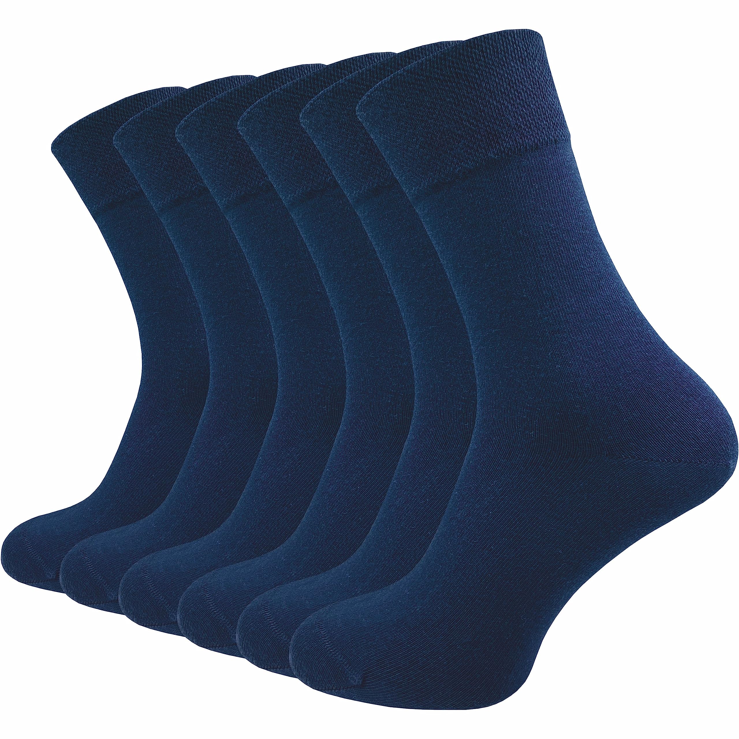 GAWILO Premium-Socken für Herren (6 Paar) | Ohne drückende Naht |extra weich | gekämmte Baumwolle | Business & Freizeit (47-50, blau)