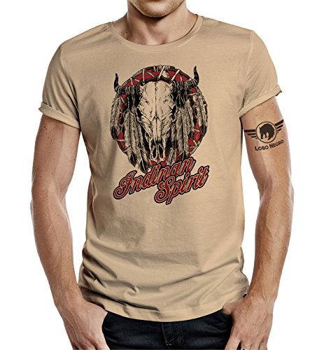 LOBO NEGRO Original Design T-Shirt für den Western Indiander Fan: Indian Spirit-L