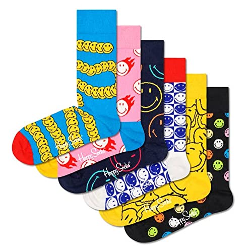 Happy Socks Damen Smiley 6-Pack Gift Set Socken, Multi, 36