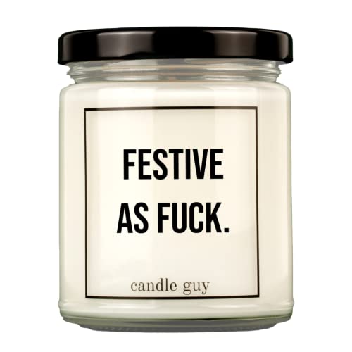 candle guy Duftkerze | Festive as Fuck. | Handgemacht aus 100% Sojawachs | 70 Stunden Brenndauer