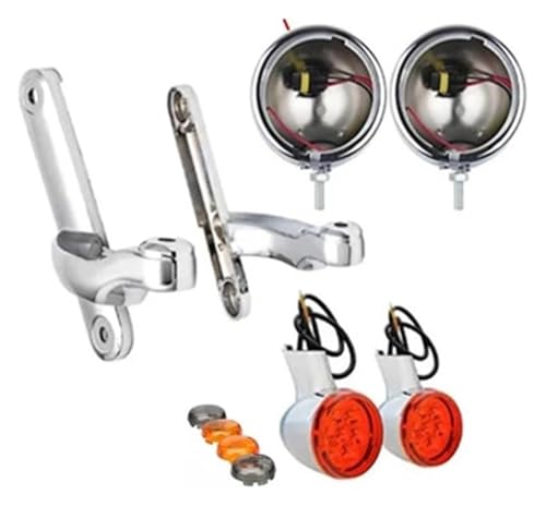 NIKISO Motorrad Blinker Für Ha&rley Für Touring Für Street Glide FLHX Für Electra Für Trike 2014-2020 4-1/2"Zusatznebelscheinwerfer Mit Gehäusehalterung Blinkerlampe(No Fog Light)