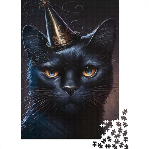 1000 Teile für Erwachsene, schwierige Puzzles, Kunst, bunte Katzen, Holzpuzzles für Teenager, Geschenke, Holzpuzzles für Erwachsene und Teenager, 75 x 50 cm