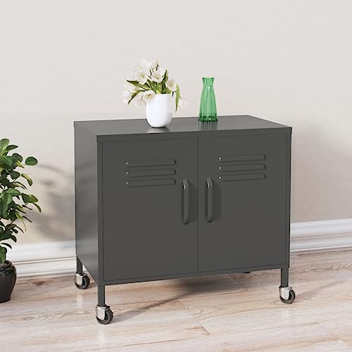 KLYEON Lagerschrank Anthrazit 60x35x56 cm Stahl, Aufbewahrungsschränke & Schließfächer