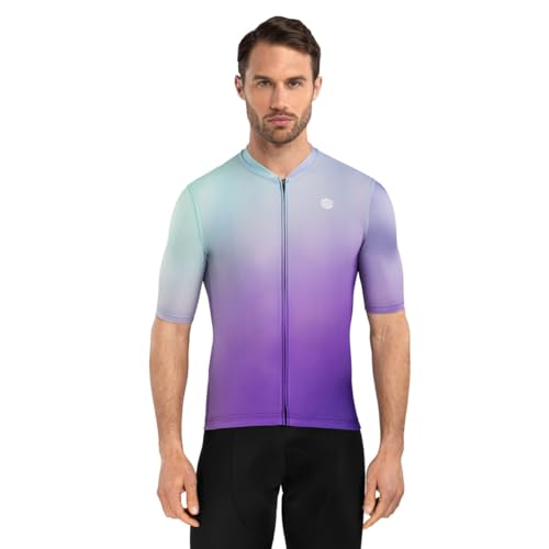 SIROKO - Radsporttrikots M2 Planet - L - Violett/Kühles Grün