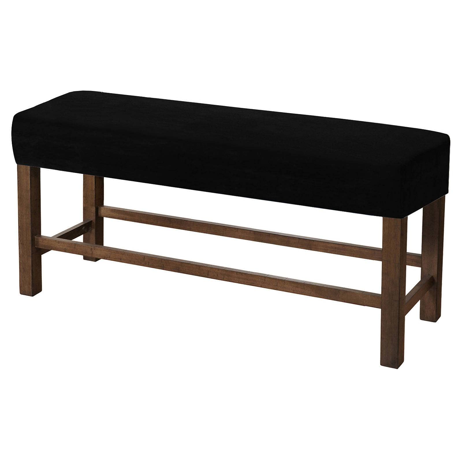 Universal-Bezug Für Esszimmer-Bank, Samt Dining Bench Cover Für Esszimmer Stretch Bezug Für Esszimmerstuhl Elastische Stuhlhussen Abnehmbare Waschbar Für Wohnzimmer-schwarz-Groß