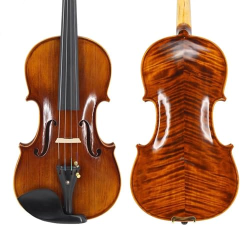 Geige Handgefertigte Violine in voller Größe, Lack, geflammter Ahorn, antike Fichtenplatte, Ebenholz, Violine 4/4