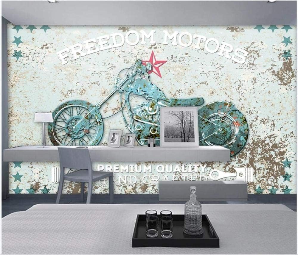 Oldtimer-Motorrad 3D Tapete Poster Restaurant Schlafzimmer Wohnzimmer Sofa TV Dekorative Wand-350cm×256cm