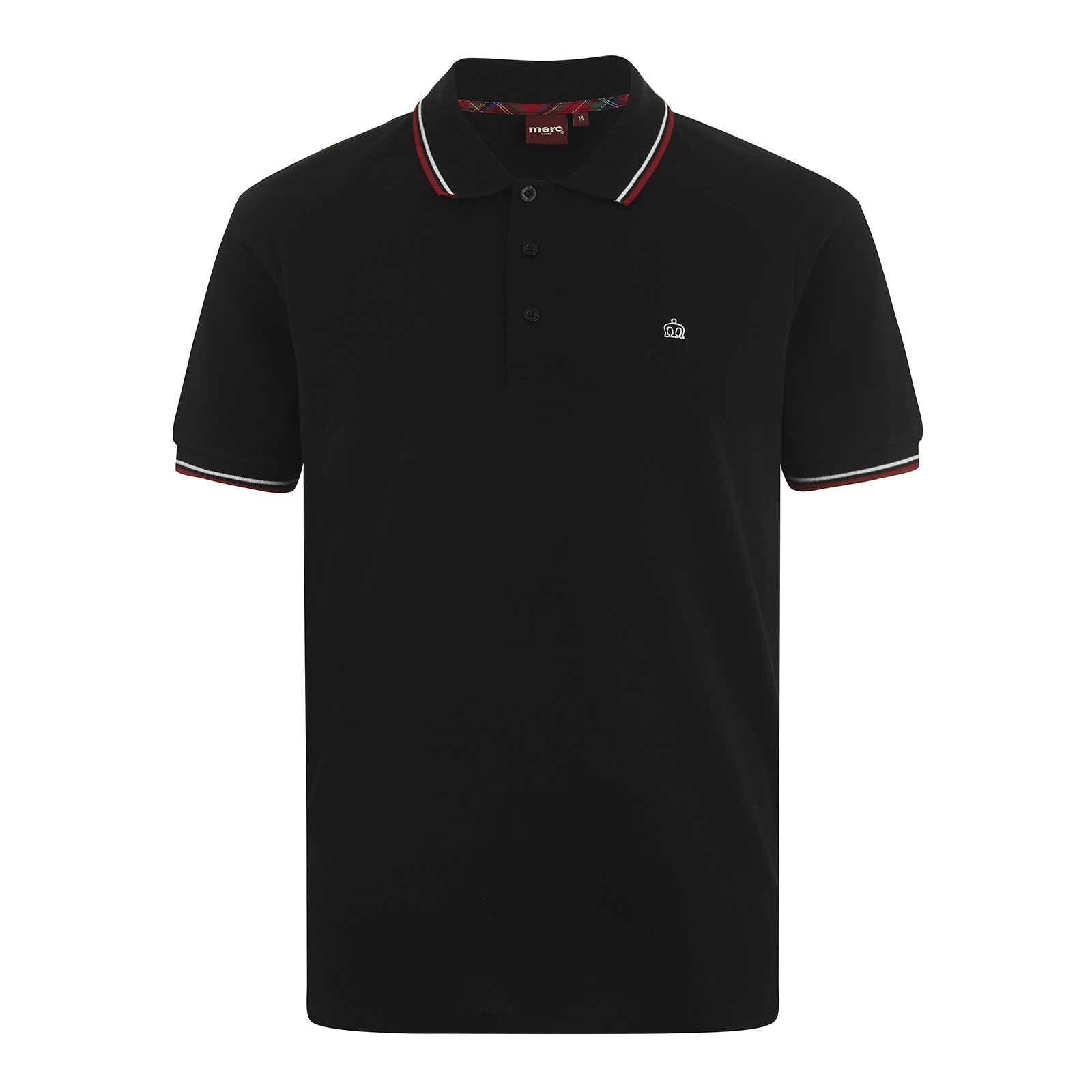 Merc of London Herren Card – Polo – Uni – kurzärmlig – Gr. X-Large, Schwarz