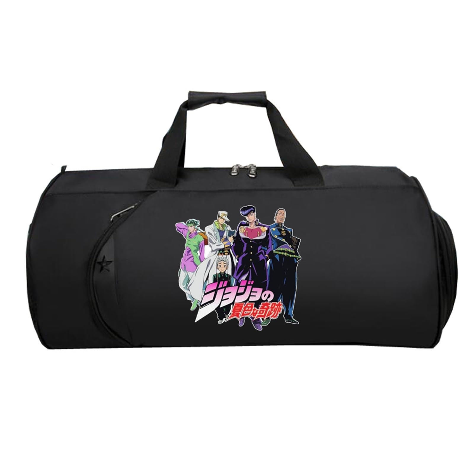 Jo-Jo's Bizar-re Adventu-re Sporttasche Klein, Groß Wasserdicht Sporttasche, HandgepäCk Unisex G.ym Wochenendtasche Flugzeug(Black 15)