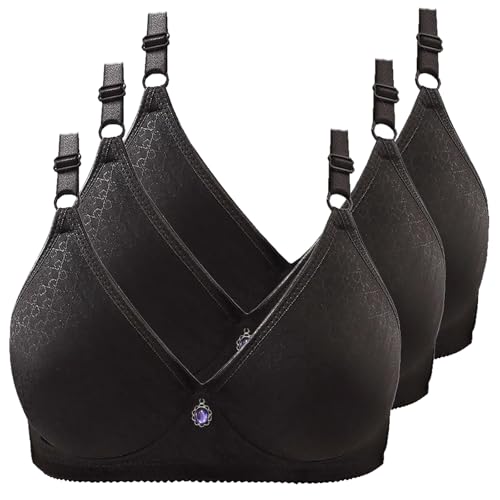 CSHE 3er Pack BH Damen ohne Bügel Push Up Sport BH Weich Und Bequem Bustier Frauen Starker Halt Große Größen Bra Yoga Sports-BHS Fitness Dessous für Alltag