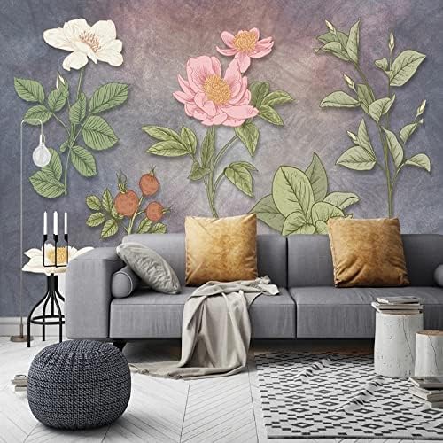 XLMING Vintage Abstrakte Handgemalte Blume 3D Tapete Home Dekoration Wohnzimmer Sofa Schlafzimmer Tv Hintergrund Wand-300cm×210cm