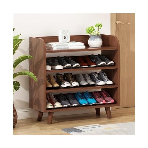 Platzsparender Schuhschrank 4/5/6-stufiger Schuhregal-Organizer aus Holz, freistehende Schuhregal-Aufbewahrungsregale for den Eingangsbereich, langlebiges Schrank-Organizer-Regal aus Kiefernholz Schuh