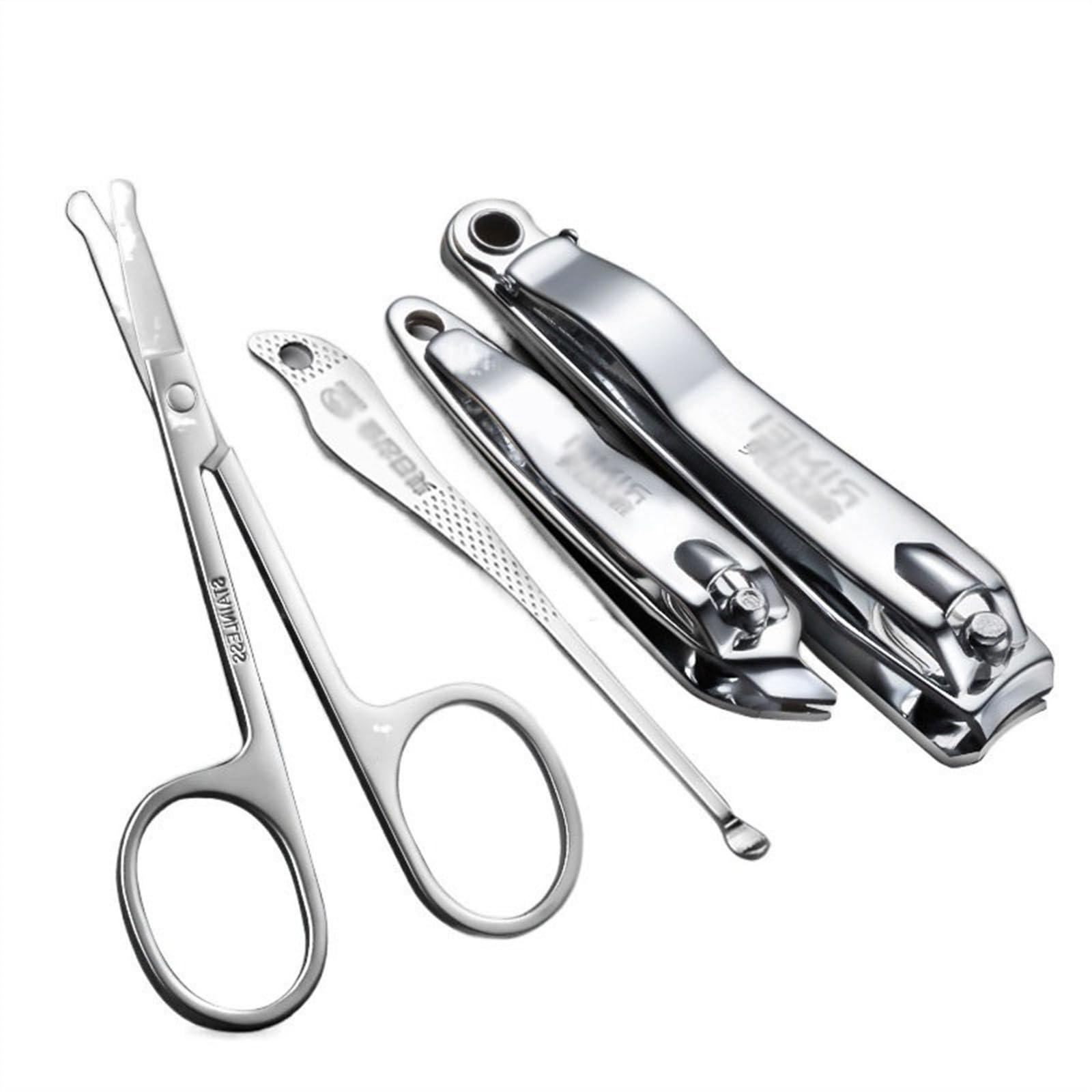 Fingernagelknipser-Set Nagelknipser-Set, 3/4-teilig, tragbares Zehennagel- und Fingernagelknipser-Maniküre-Set mit Aufbewahrungstasche, Edelstahl-Maniküre-Set for Männer und Frauen Nagelpflegesets (C