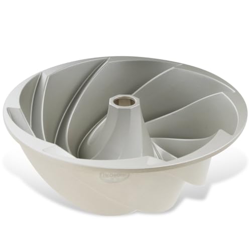 Dr. Oetker Gugelhupfform Ø 23 cm Back Kunst, Backform für Gugelhupf, Bundform mit Antihaftbeschichtung für eindrucksvolle Kreationen, hochwertige Kuchenform (Farbe: Creme-Metallic) Menge: 1 Stück