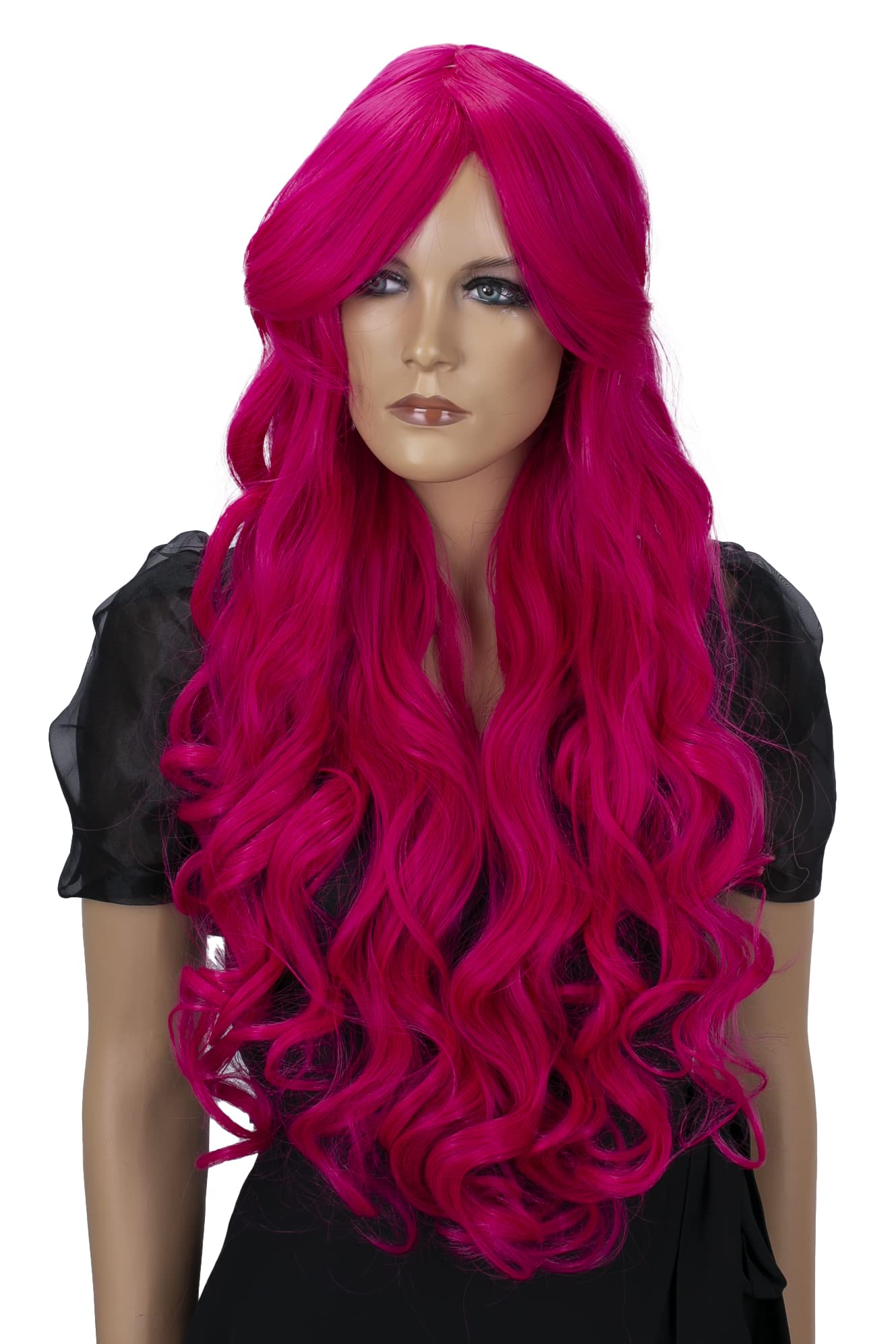 CAISHA 80cm Extra Langhaarige Perücke Voluminös Cosplay Party Wig Rosa CP14