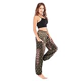 Frauen Harem Hippie Hosen Elastische Jogger Hosen Tasche Baggy Hohe Taille Gym Sport Lounge Hosen für Yoga Sommer Beach 012-One size