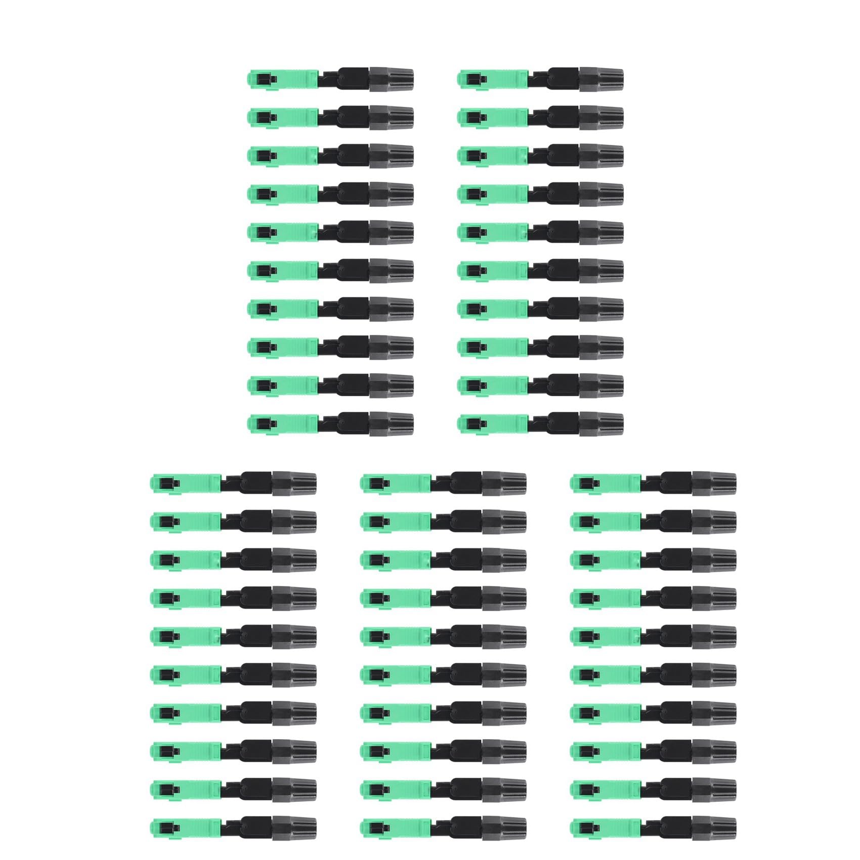 Kiudduy 50-Teiliger Sc/Glasfaser Anschluss Eingebetteter Single Komponenten Glasfaser Schnell Anschluss - Schwarz + GrüN
