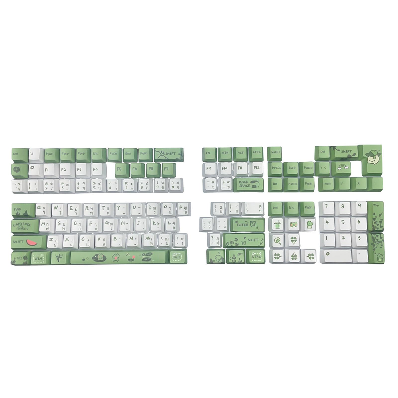 Aurgiarme Ergonomische OEM-Tastenkappen für Thai-Tastenkappen für 61/64/68/75/87/98/104/108 Tastatur-Enthusiasten für verbessertes Tippen