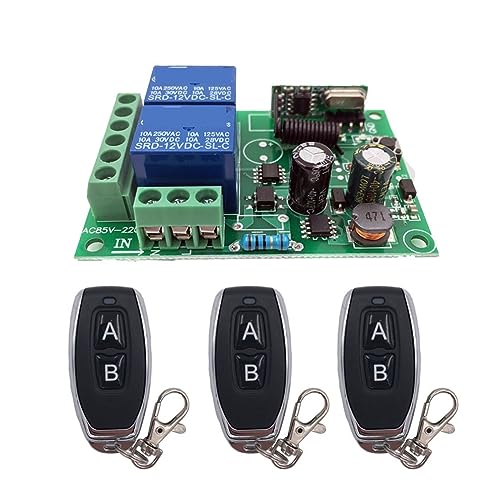 Elektrisches Toröffnungsset, 433 MHz universeller kabelloser AC-Relais-Relaisempfänger und -sender for die universelle Garagentor- und Torsteuerung(1RC 3B)