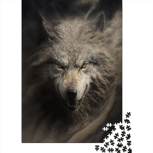 Puzzle für Erwachsene 500 Teile, Wolf, für Erwachsene und Jugendliche ab 12 Jahren, Holzpuzzle, zum Stressabbau, Größe: 52 x 38 cm