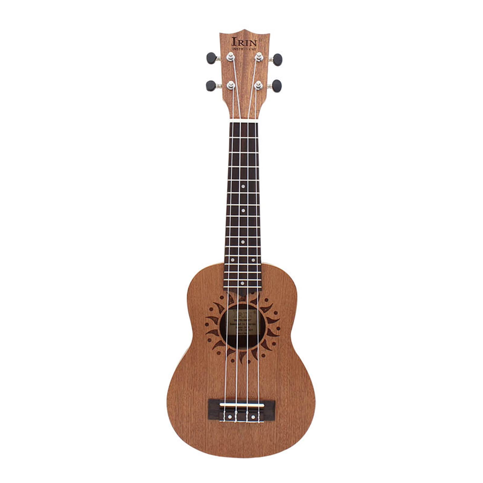 Hawaiianische Anfänger-Ukulele für Kinder, 4 Saiten, kleine Gitarre, Sonnenblumen-Muster, akustische Ukulele, Nylonsaiten (53,3 cm), HolzUkulele für Kinder