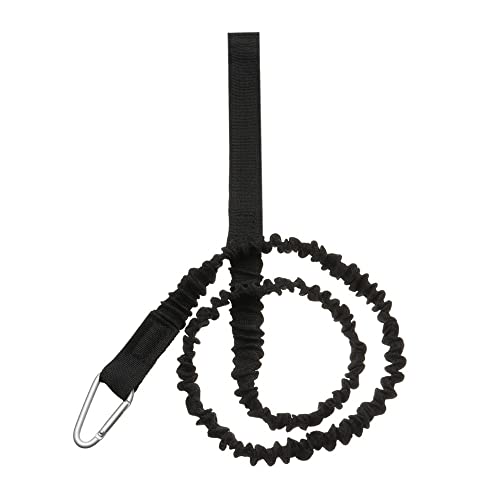 BFVAKBKYT Kajak Paddel Leine, 1 stück Verstellbare Leine Mit Sicherheitshaken Angelrute Spule Lanyard Seil Krawatte Ruderboot Zubehör Dehnbar Coiled Lanyard Gurt(Black)