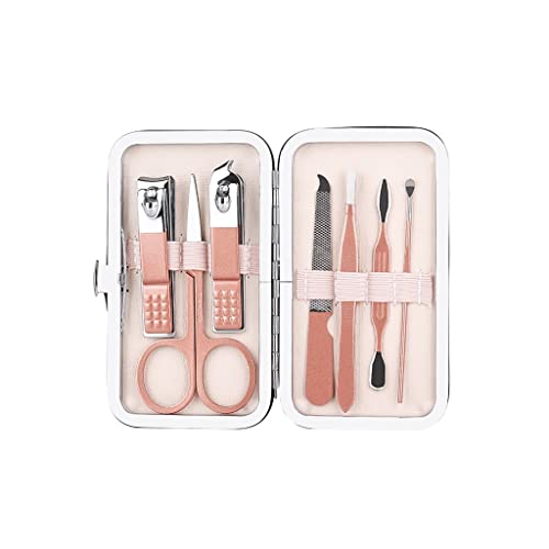 BONAD Zehennagelknipser 7-teilig-Set Nagel-Clippers Set Nagel-Set Körperpflegemittel Set Dekoration Fußsatz Schönheitsset for männliche und weibliche Freunde (Rose Gold) Nagelknipser-Set