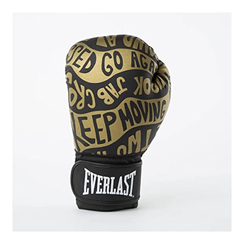 Everlast Unisex – Erwachsene Boxhandschuhe Spark Glove Trainingshandschuh, Schwarz/Gold Motivate, 10oz